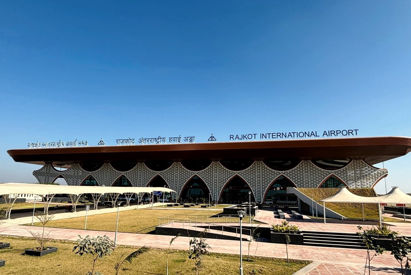 Terminal building of Rajkot International Airport at Hirasar